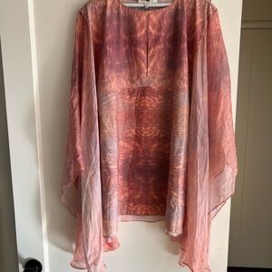 Rose color flowing beach cover up